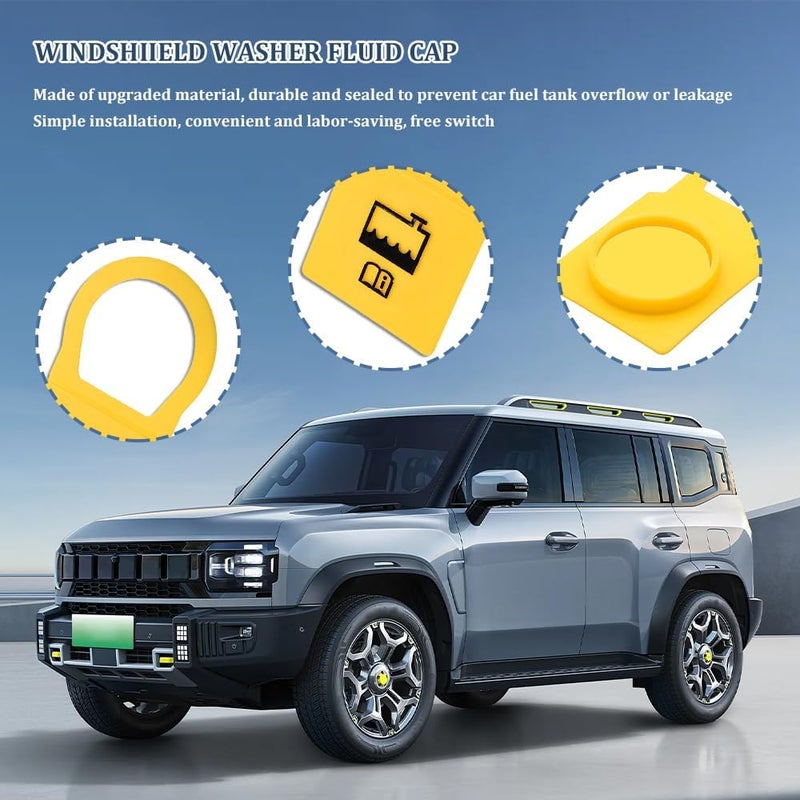 RGOAANC غطاء خزان سائل التبريد 2PCS، غطاء خزان استعادة سائل التبريد، غطاء خزان تدفق المبرد 55111074AA 52079331، بديل غطاء سائل التبريد لشاحنات كرايسلر دودج جيب رام - Image 3
